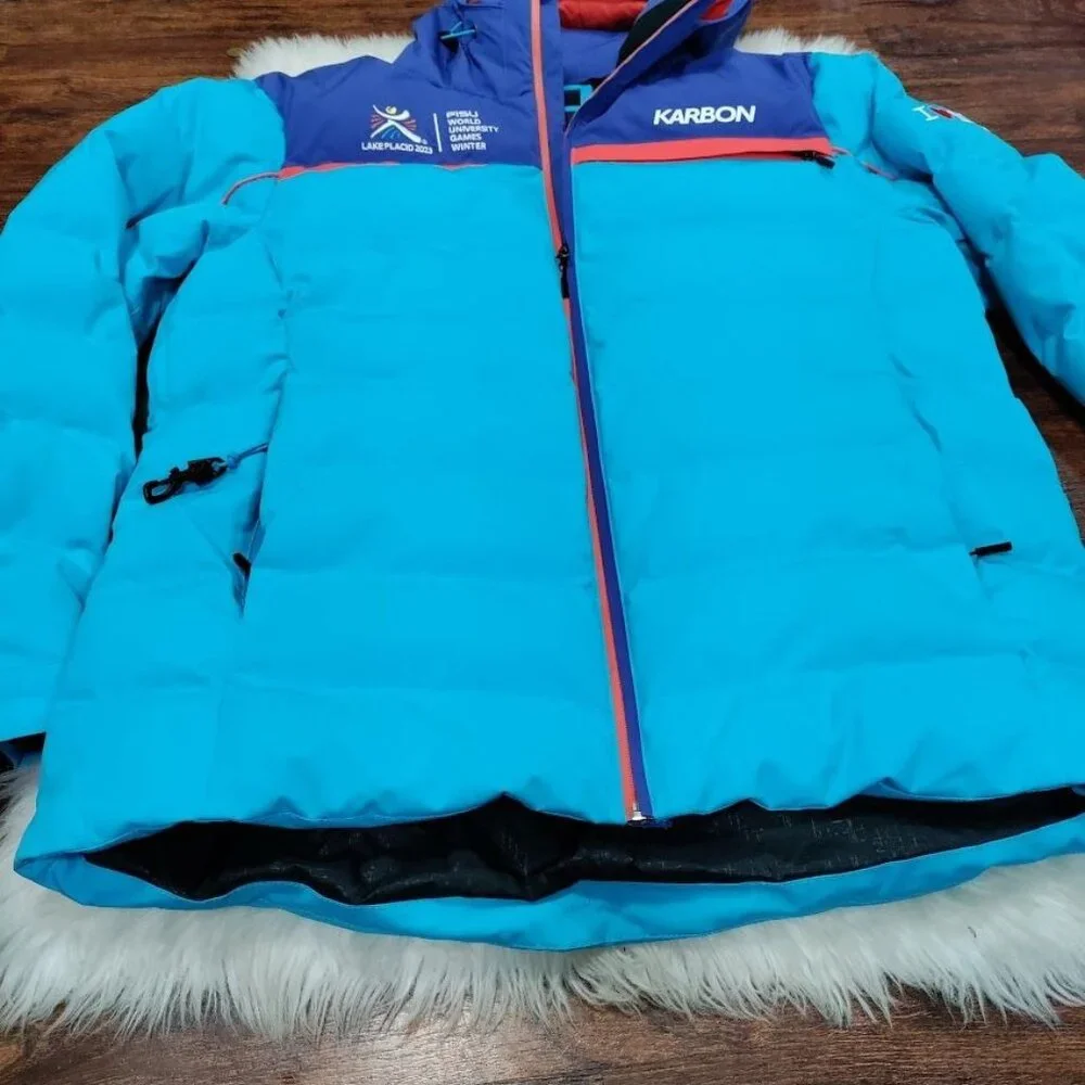 Karbon Sportswear Blue Insulated Hooded Warm Winter Ski Coat Jacket Men's XL - Picture 4 of 16